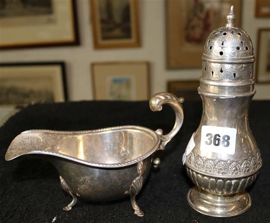 Sauceboat and sugar caster